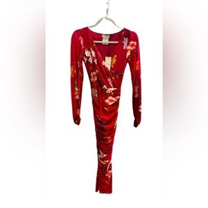 Fuzzi floral fuschia red purple dress New With Tags